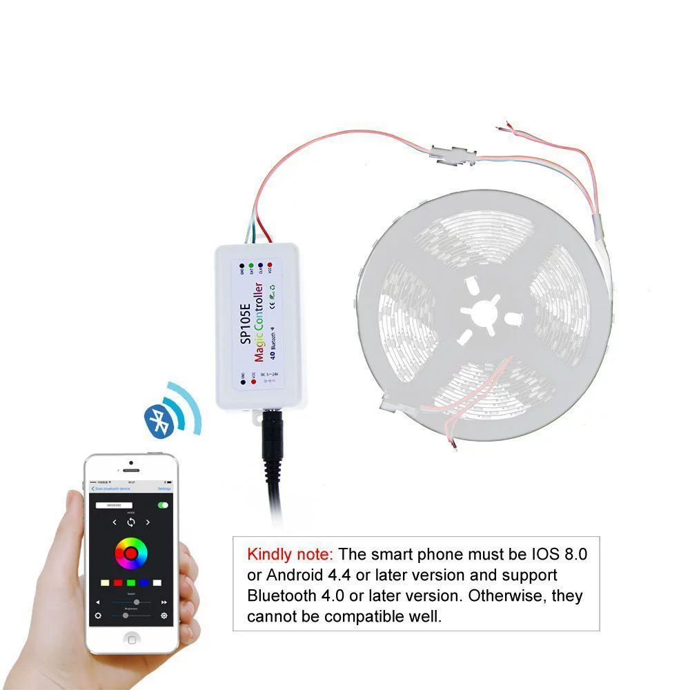 Лампа, мобильный телефон, контроллер, bluetooth, 5v, 24v
