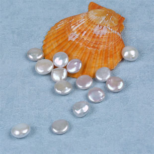 13-14mmAAA white flawless DIY freshwater cultured pearl button beads bread beads loose beads