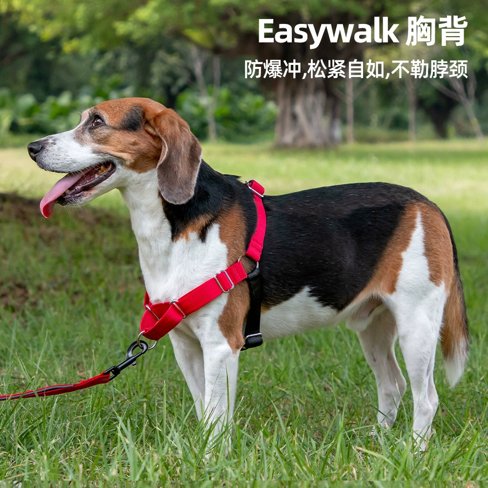 Шлейка-жилет Easywalk из нейлона с амортизирующим поводком для собак крупных, средних и мелких пород, зоотовары