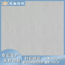 巴豆几何针织提花全涤纶夹丝棉卫衣布面料250克时装色织提花布