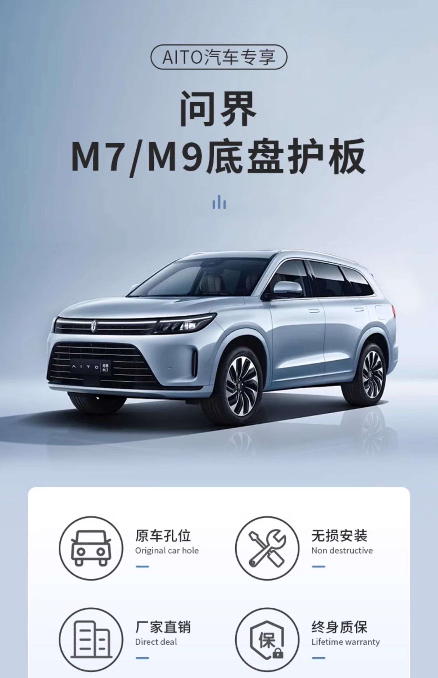 Applicable to 24/25 Models of the New Aito M7 Chassis Protection Plate, M8/M9 Engine Battery Motor Underbody Protection Plate