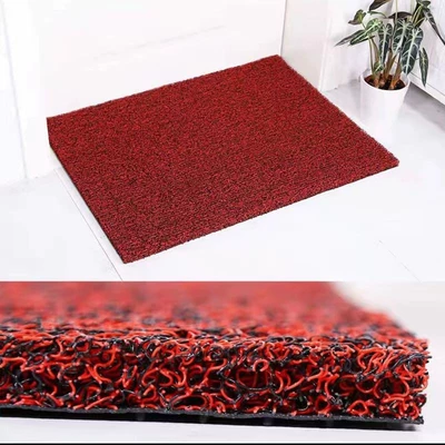 Pvc Entrance Door Mats, Customizable Door Mats, Waterproof and Non-Slip Carpets, Thickened Silk Loop Foot Mats, Foyer Floor Mats (Avtomobil döşəmə paspasları) - black-and-red-13mm-thickened-anti-slip-on-nails-contact-customer-service-for-customized-size-patterns