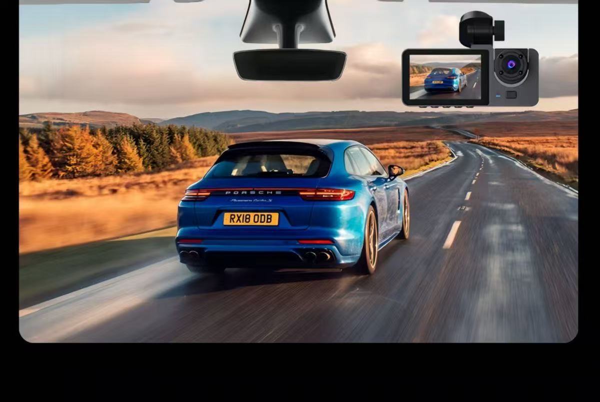 Y15 New 3-Lens Driving Recorder Hd 1080P Simultaneously Records in Front of the Car, Inside the Car and Behind the Car in Multiple Languages ​​W