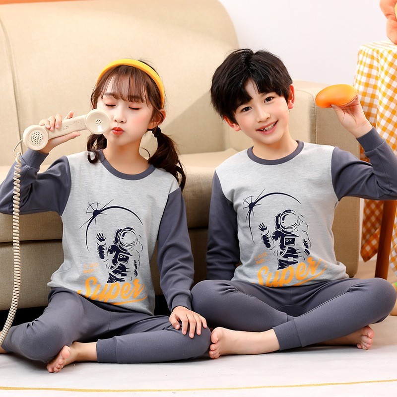 儿童秋衣秋裤男童纯棉保暖内衣宝宝全棉毛衫睡衣套装女童衬衣衬裤|undefined