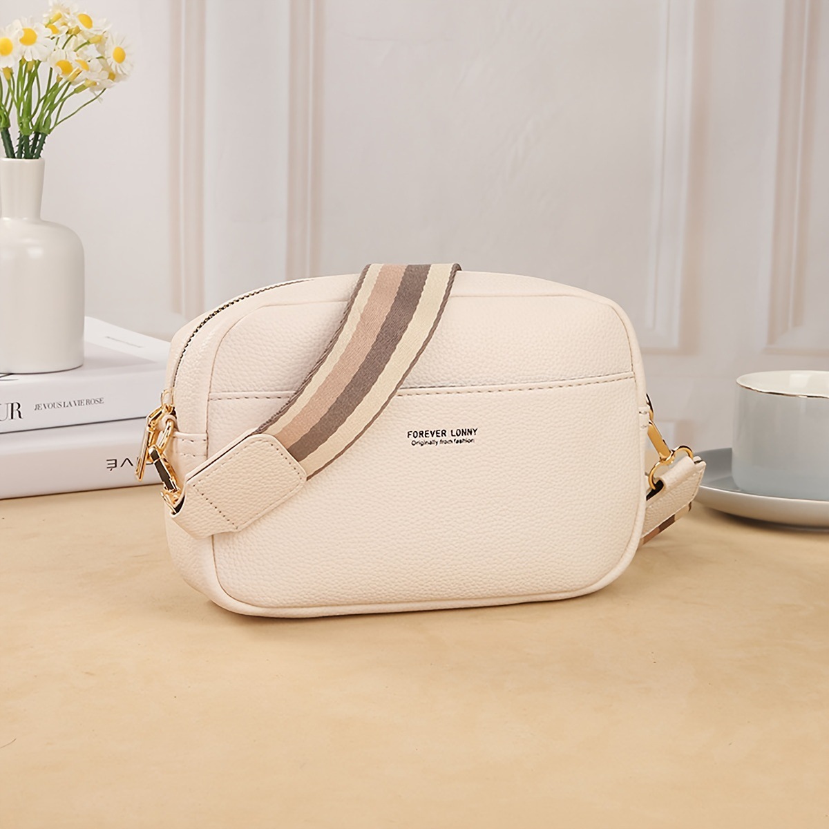 Women's Shoulder Bag Solid Color Pu Leather Crossbody Handbag_voghion.com