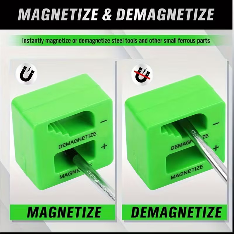 11pc Mushroom Head Magnetic Screwdriver Set with Magnetizer Demagnetizer