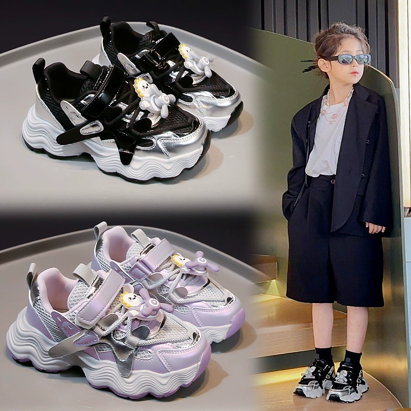 Детская спортивная обувь для девочек папа обувь весной и осенью новые модели ins дышащая сетка обувь дикая нескользящая девушка беговая обувь