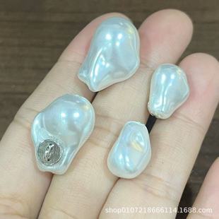 Baroque Special-Shaped High-Gloss Small Feet Pearl Buttons Sweater Jacket Shoe Bag Decorative Buckle