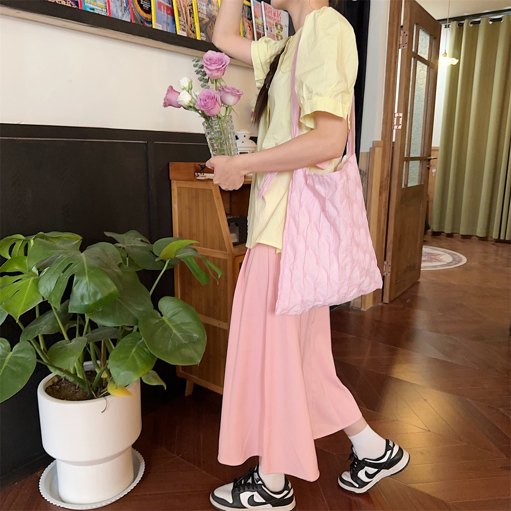 45153 Korean version pleated diamond-shaped bag for women, new casual large-capacity commuter underarm bag, crossbody single-shoulder bag for women undefined