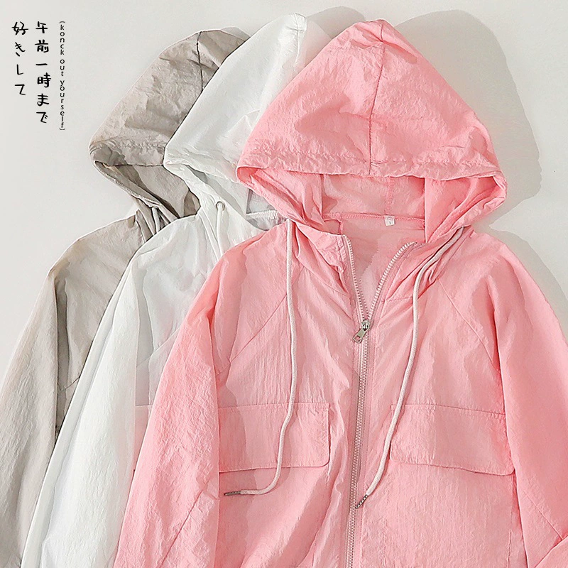 Свободная солнцезащитная одежда с капюшоном женская летняя новая летняя летучая мышь рукава повседневная тонкая легкая куртка топ для спортивной одежды на открытом воздухе