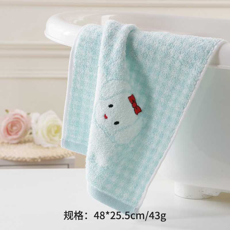 本物のゴールドサイズの純綿タオル、柔らかく吸収性のある無撚糸刺繍入り子供用フェイスタオル T1173W|undefined