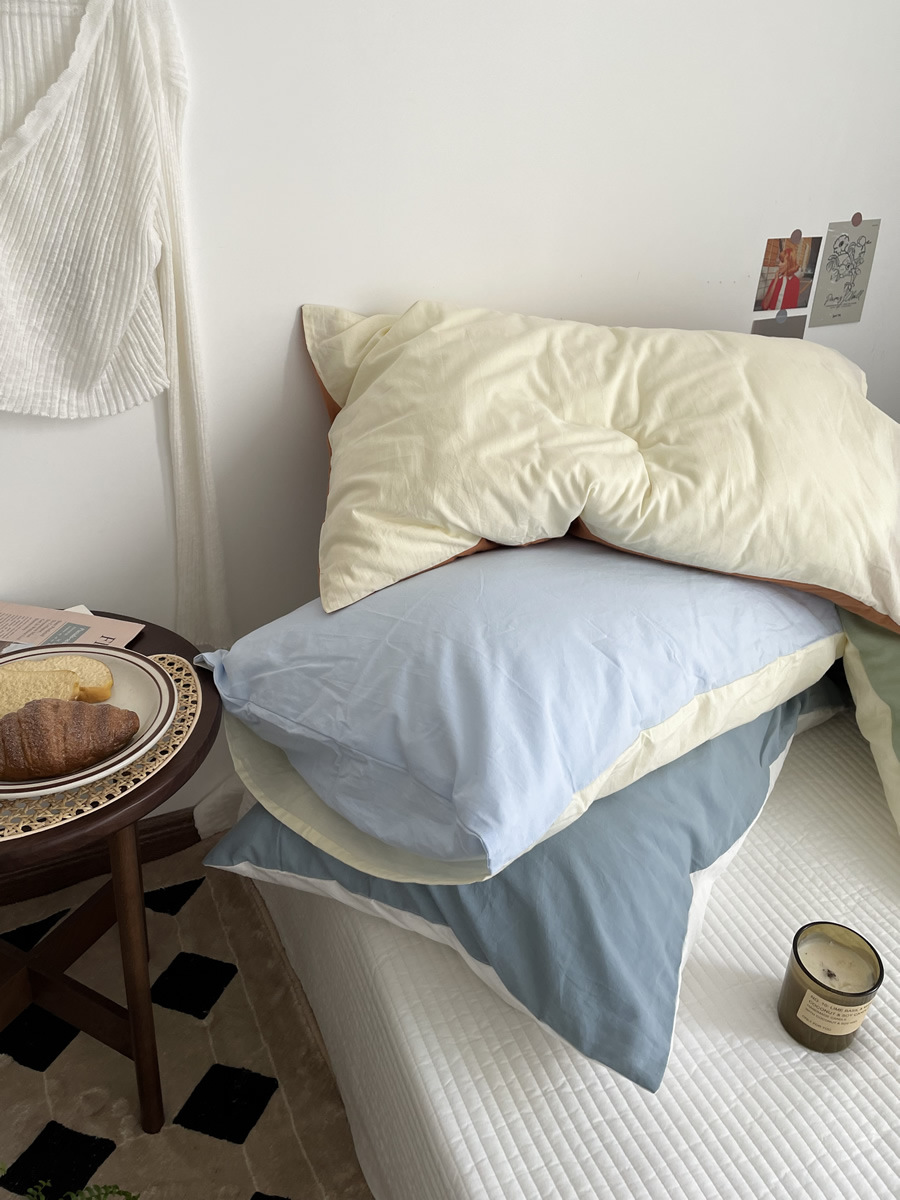 5ZV7 wholesale Morandi color 100% cotton pillowcase set of 1 pillow core inner cover pillow head cover single 48x74cm