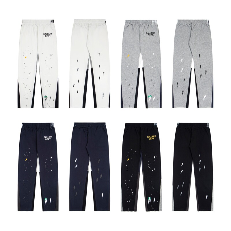 Correct Version of Galery Dept Hand-Painted Splash-Ink Patchwork Drawstring High Street Casual Sweatpants with Slight Flare Correct Version of Galery Dept Hand-Painted Splash-Ink Patchwork Drawstring High Street Casual Sweatpants with Slight Flare