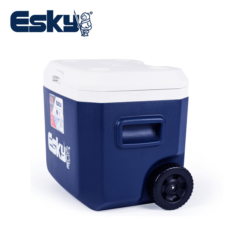 Esky acampar al aire libre carro incubadora con ruedas 52 litros de gran capacidad coche multifuncional pesca en el mar congelador de mantenimiento fresco