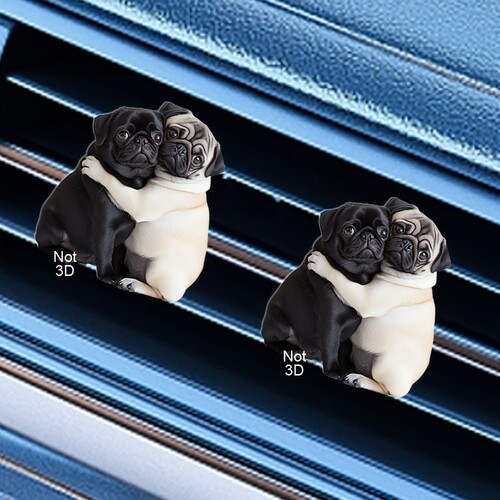 Cross-border e-commerce acrylic car air freshener internet-famous popular pug-shaped car vent clip with aroma diffuser