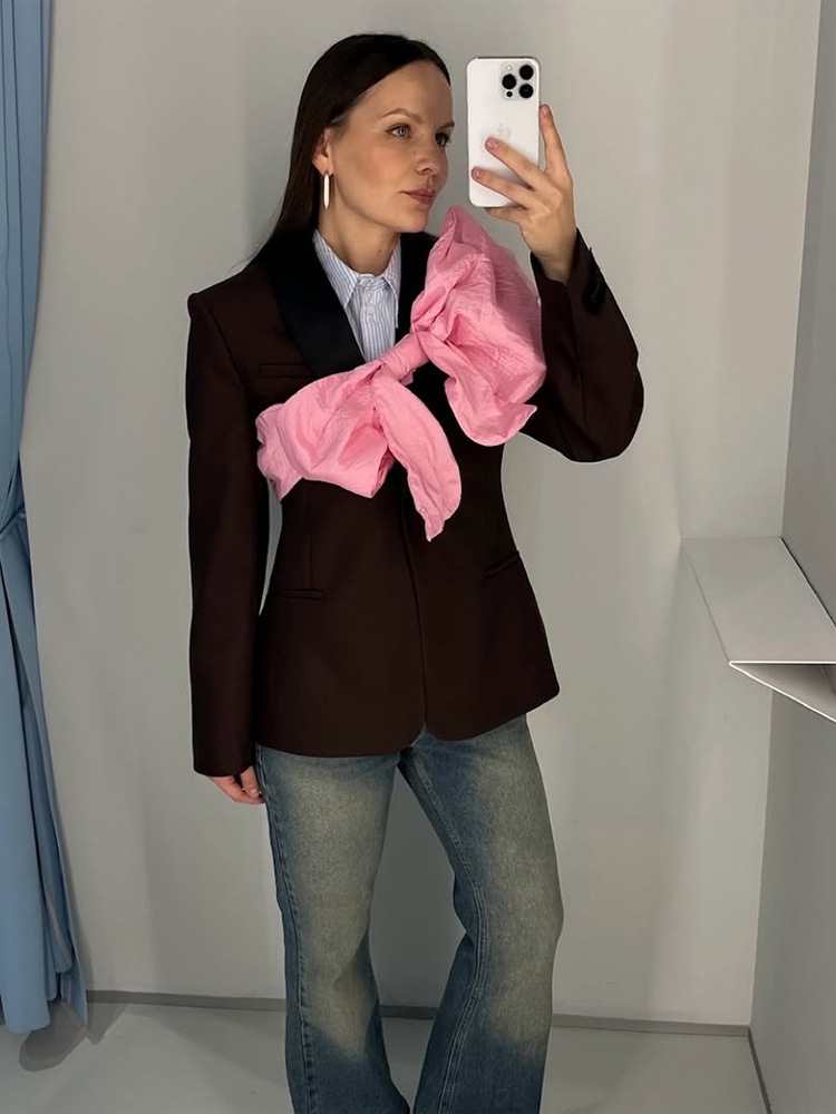 Chaqueta de Traje Casual para Mujer de Poliéster