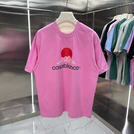 法式外贸跨境卡Casablanca萨布兰卡短袖圆领T恤衫印花纯棉t恤男装