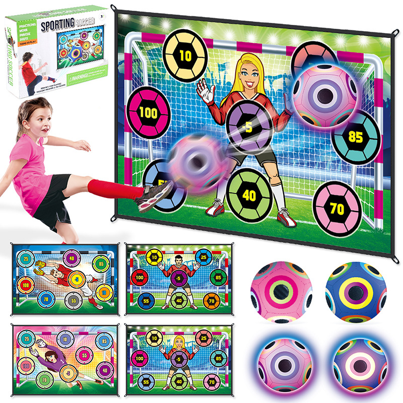 Puzzle infantil multifuncional con iluminación para jugar al fútbol almohadilla pegajosa patear fútbol indoor al aire libre juguetes deportivos de ocio