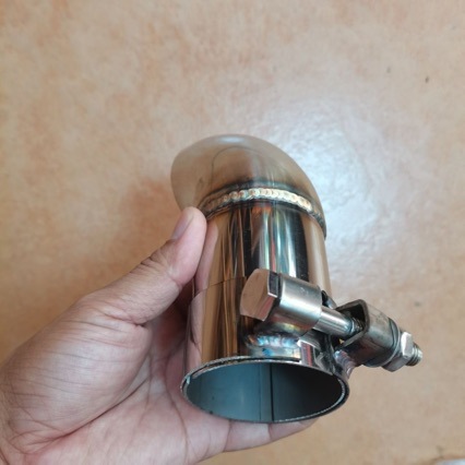 Universal Exhaust Pipe with Downward Hidden Elbow Tailpipe, Downward Curved Stainless Steel Accessory Tail Section