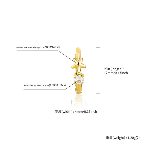 small design golden earrings for men and women with zircon