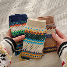 夏天袜子女中筒费尔岛风百搭堆堆袜保暖纯棉新款小红书爆款 批发