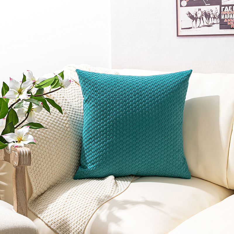 New Nordic Simple Dutch Velvet Three-Dimensional Embossed Twill Large Pillow Cushion Sofa Waist Pillowcase_voghion.com