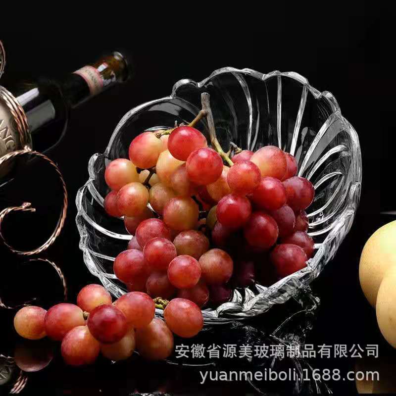 Plato de fruta hogar sala de estar placa de vidrio europeo simple hogar nuevo cristal mesa de café plato de fruta caramelo melón semillas placa