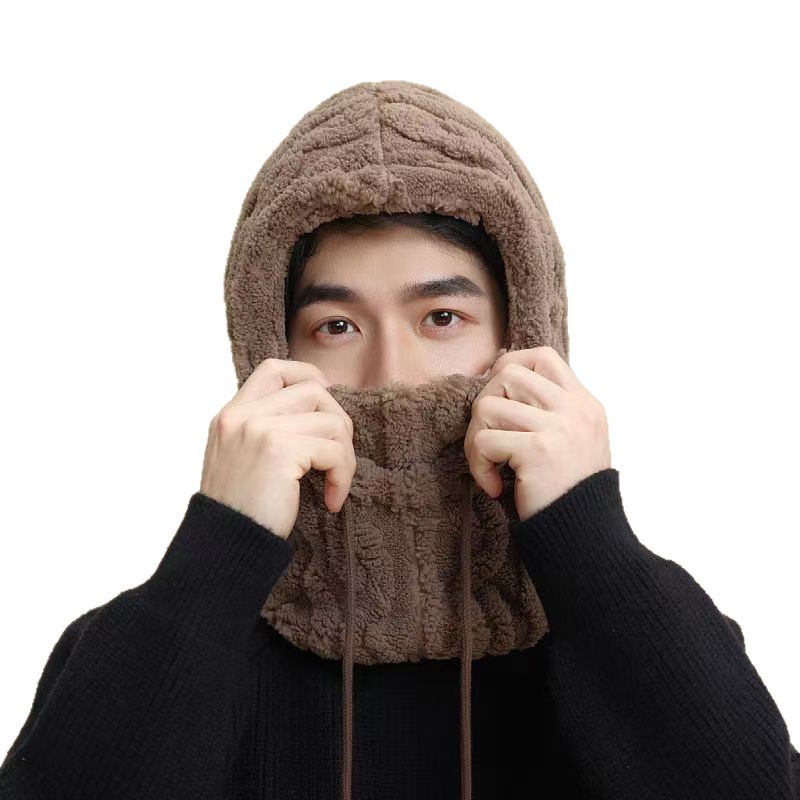 Gorro Lei Feng con Bufanda Integrada de Poliéster, Térmico, Cortavientos y Ajustable para Aire Libre en Invierno