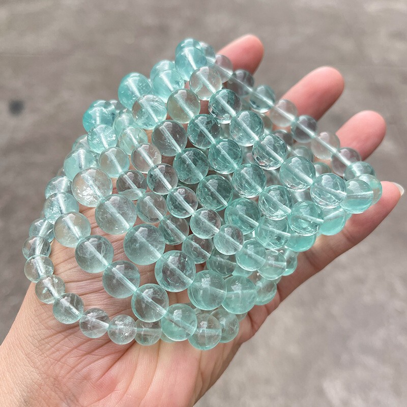Jingdong Jewelry 8A Natural Green Fluorite Crystal Candy Bracelet Through Body Green Fluorite Small Fresh Fashion Women's Jewelry Wholesale
