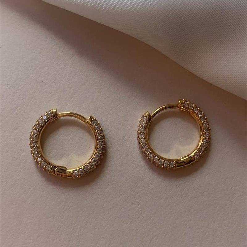 Wholesale Jewelry Full Diamond Circle Zircon Fashion Earrings Nihaojewelry display picture 7