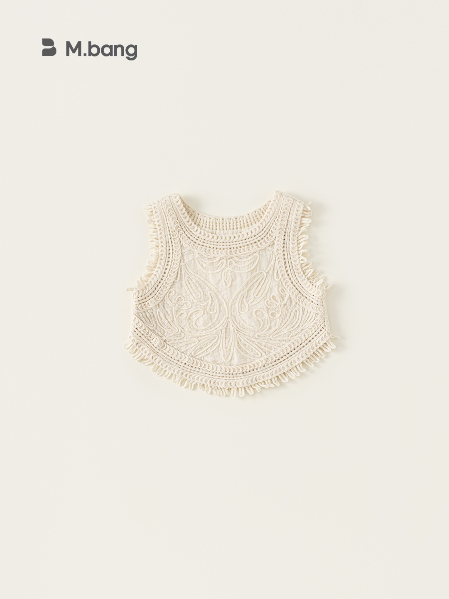 Youbao ropa para niños estilo coreano vacaciones verano niñas chaleco sin mangas chaleco de punto para niños chaqueta hueca ropa exterior delgada