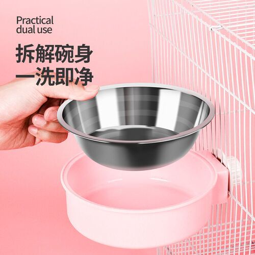Cross-border cat bowl pet dog supplies stainless steel single bowl hanging drinking bowl cat food fixing basin