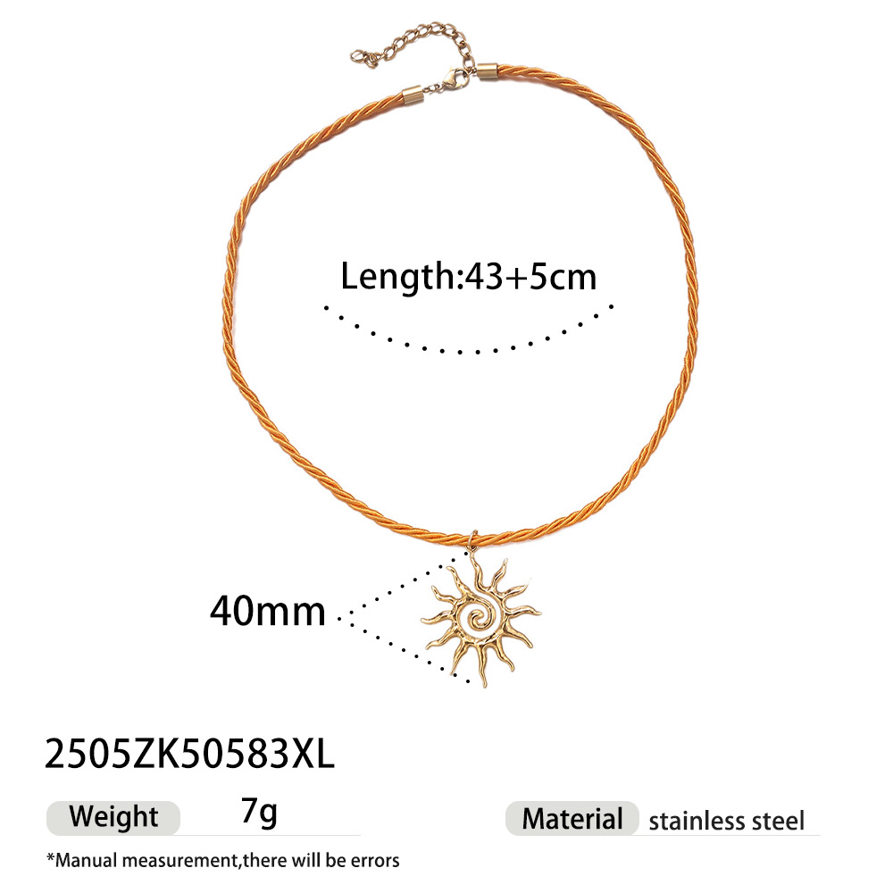 Tena collar de acero inoxidable europeo y americano dulce y fresco estilo chica caliente cuerda trenzada colorida collar de acero de titanio galvanizado joyería femenina que no se desvanece image 11