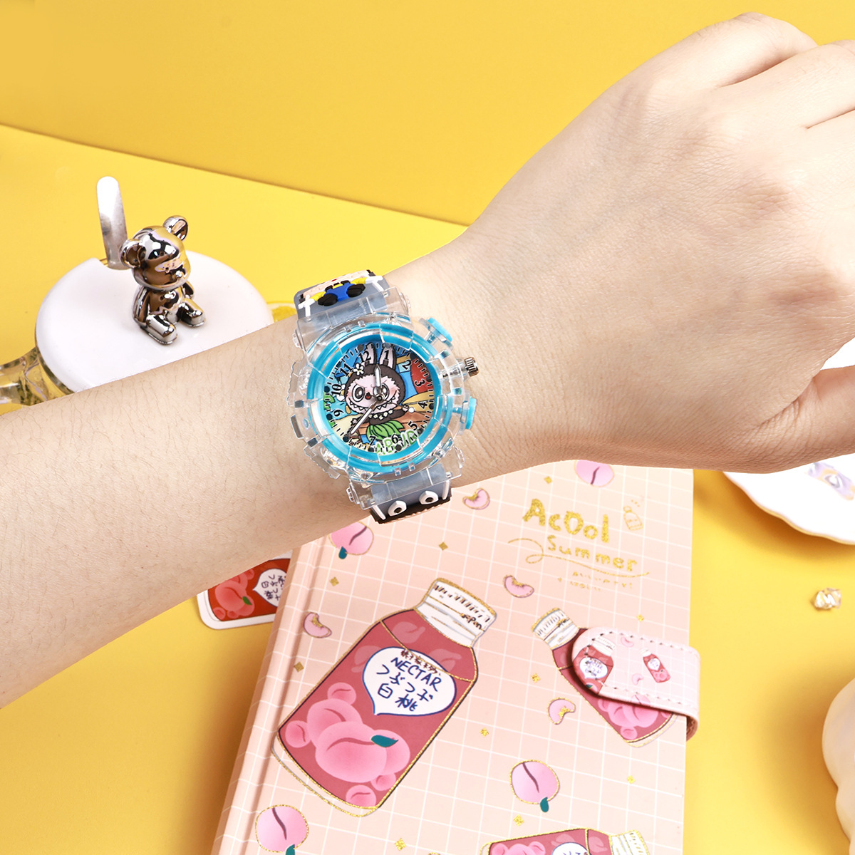 儿童卡通手表夜光石英表小学生玩具手表数字指针手腕表