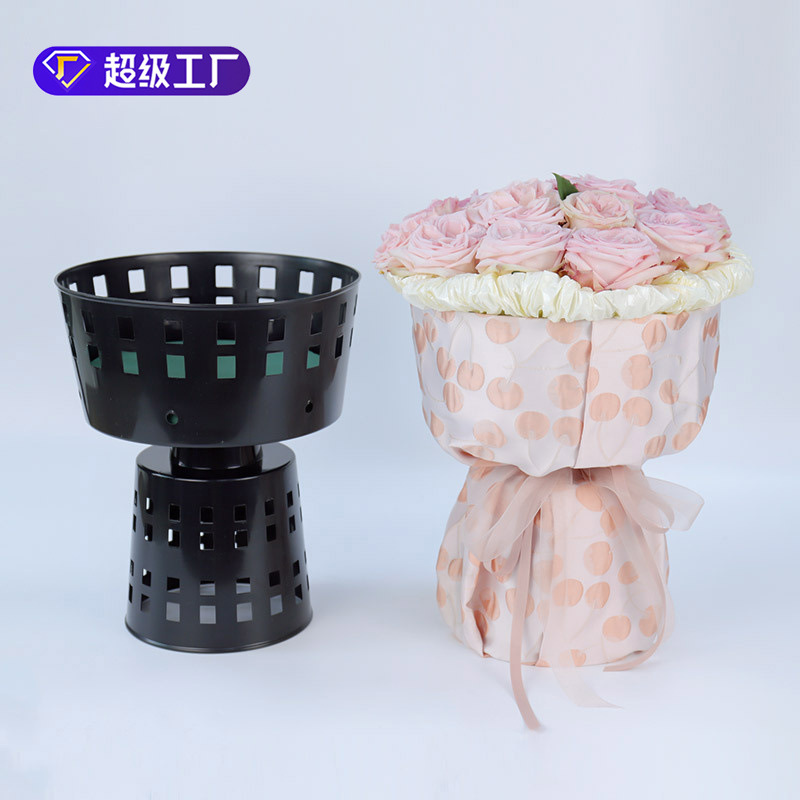 新款网红小香风塑料包花神器圆形花束模具省力花店包花材料批发