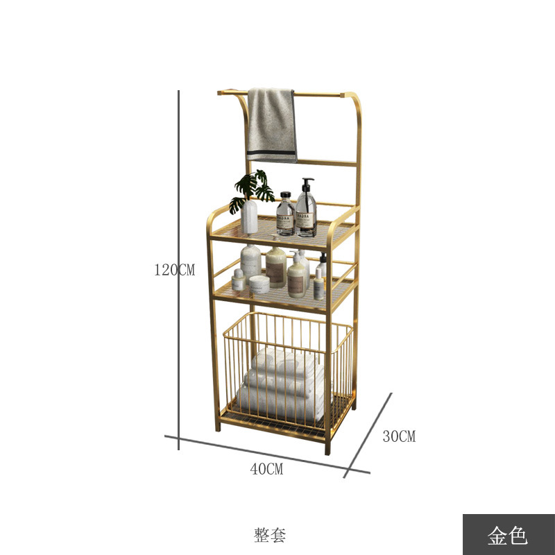 A1_골든 수건걸이 + 골든 스퀘어 바구니