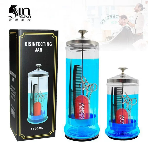 Hairdressing Tools Disinfection Bottle Scissors Comb Tweezers Disinfection Jar Hairstylist Sterilizer Glass Bottle Cleaning Spray