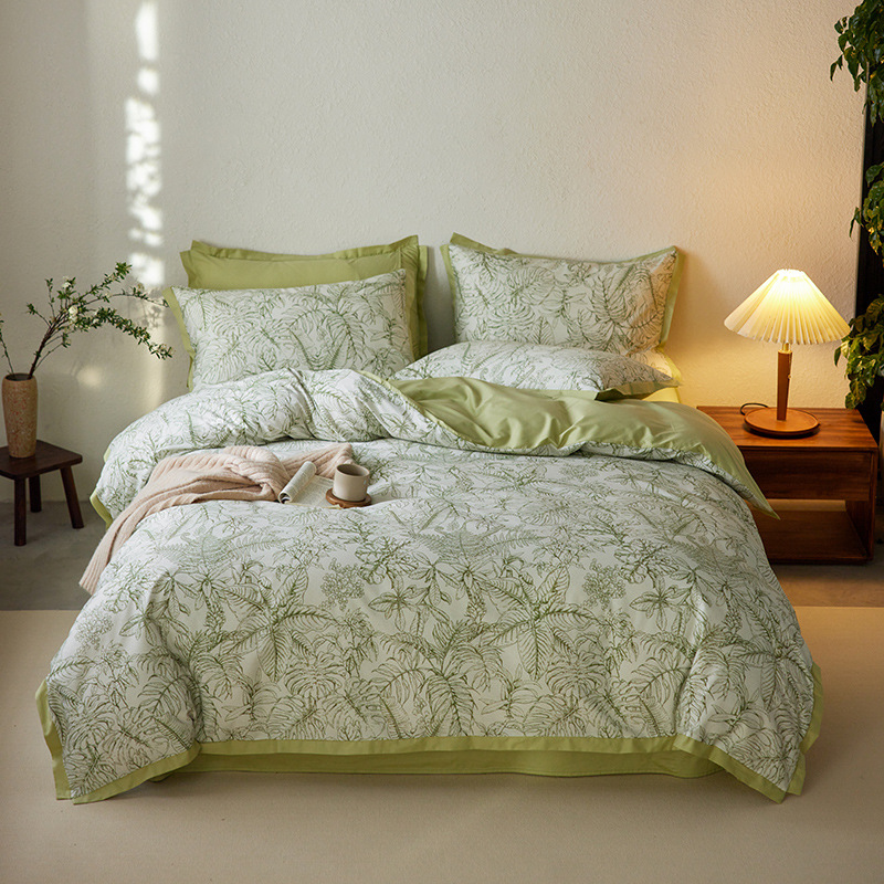 Retro estilo americano 100S algodón de lana larga cuatro piezas de algodón colchón de algodón cuatro piezas de sábanas de cama de alta calidad