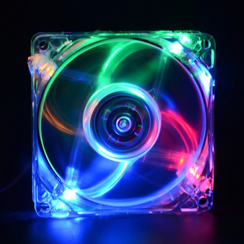 Cross-border 8025 8CM LED Light Colorful For Desktop Computer Case, Transparent Case Fan_voghion.com