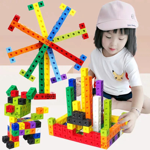 Cubical block set, versatile kindergarten preschool construction toy, plastic interlocking educational puzzle for children, intelligence development