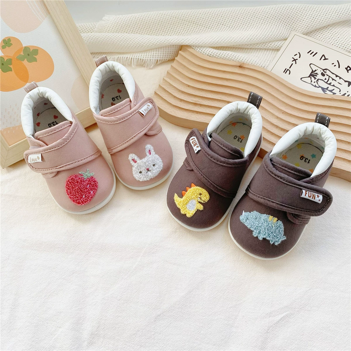 25spring Экспорт День рождения Город День один AB Мультфильм Мягкая подошва Детская обувь для мальчиков и девочек Детская обувь