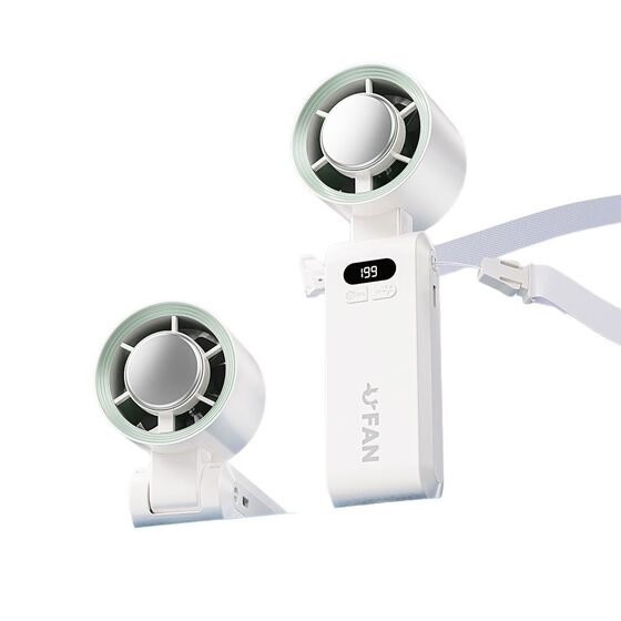 New halter fan lazy bladeless fan waist hanging usb large wind power display halter small fan cross-border