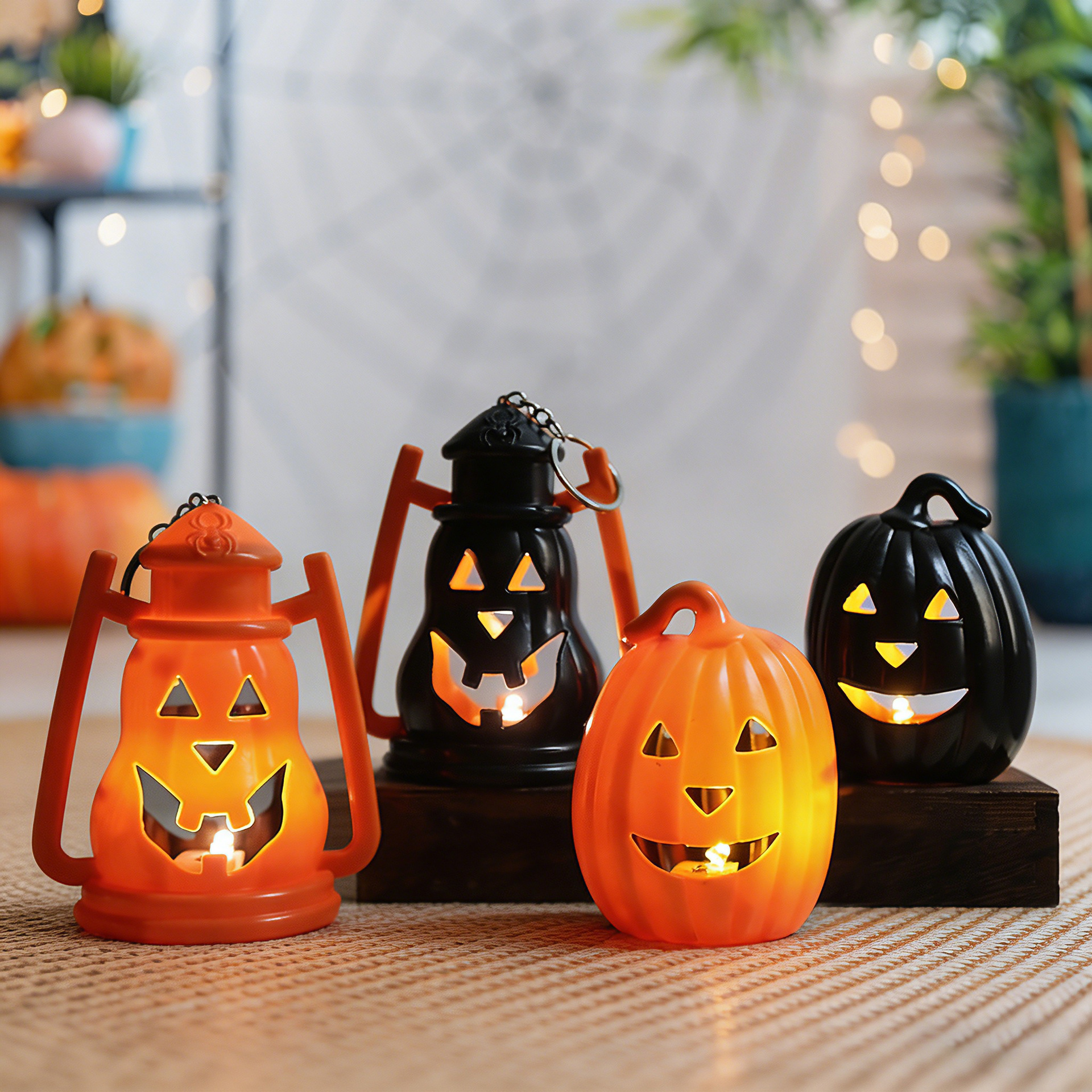 Lámpara de Calabaza LED para Halloween de Plástico Luminoso LED para Halloween
