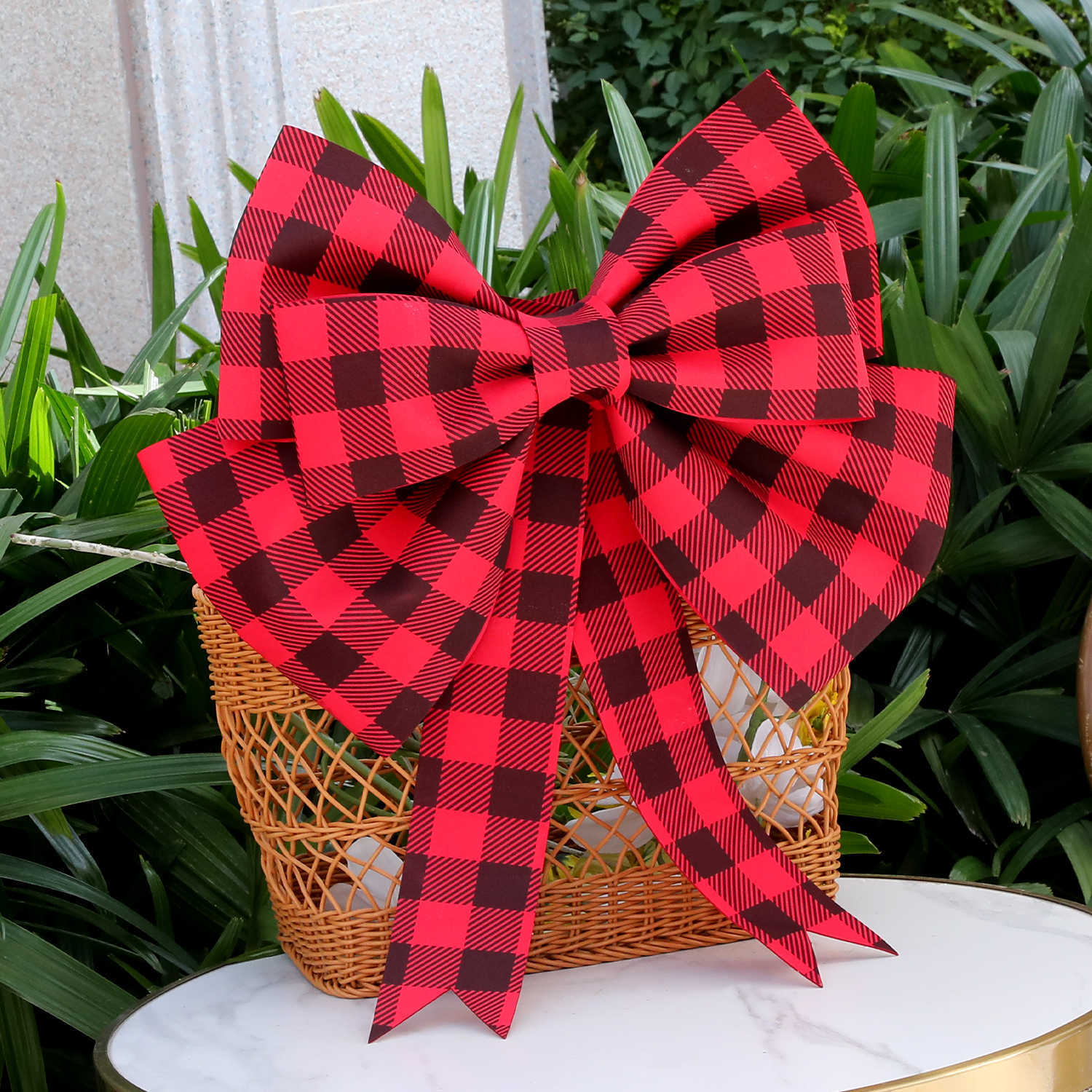 격자무늬 크리스마스 레드 [소형 30cm]