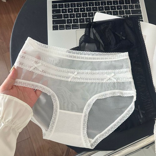 8627 French Baroque Queen's Girl Style Lace Mesh Panties Summer Thin Breathable Briefs