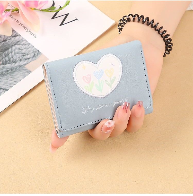 Women's Heart Shape Flower Pu Leather Buckle Wallets display picture 5