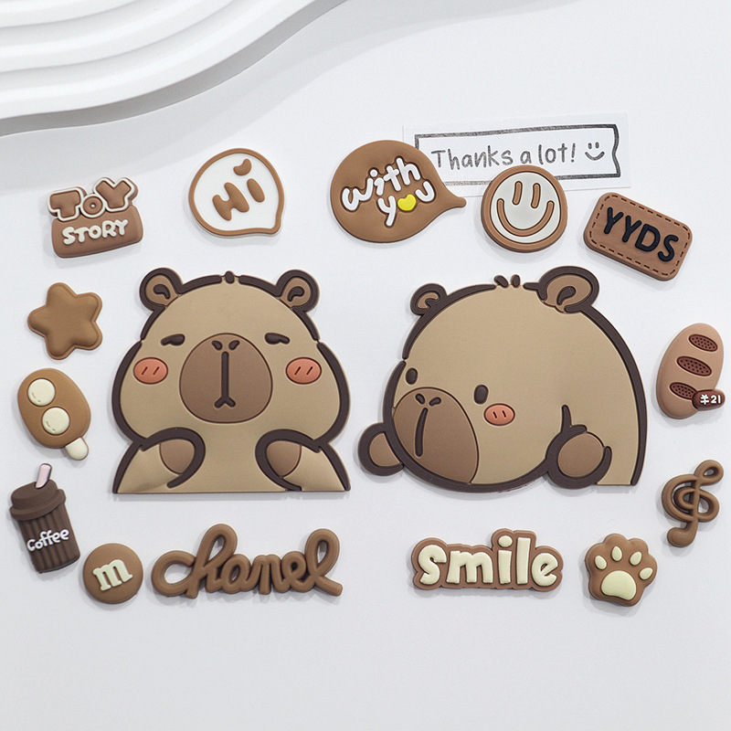 Capybara Capibala PVC soft rubber decoration handmade DIY accessories mobile phone case ipad hole slippers buckle cup stickers Capybara Capibala PVC soft rubber decoration handmade DIY accessories mobile phone case ipad hole slippers buckle cup stickers