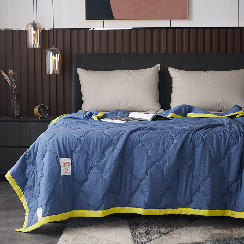 厂家直销纯色简约水洗棉夏凉被超柔可机洗空调被夏被批发|ms