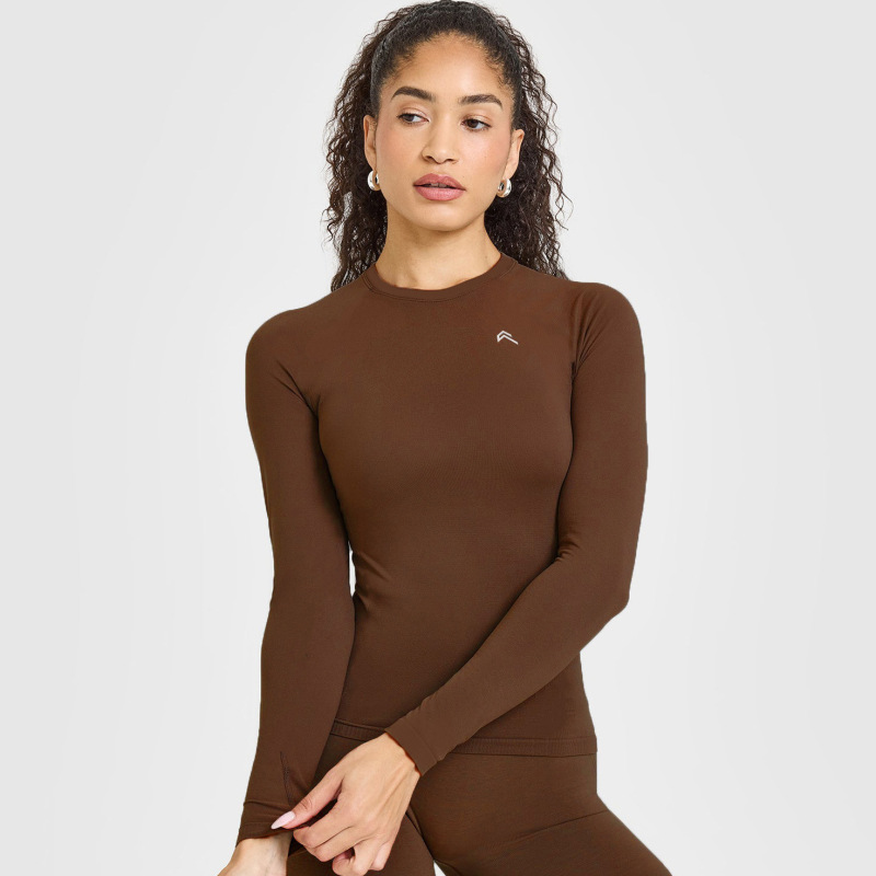 Oneractive スポーツ長袖高弾性タイトヨガトップ高品質ヨガ服トレンディなブランドフィットネス長袖|undefined