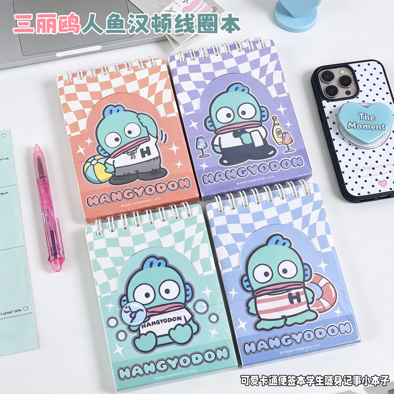Guangbo Sanrio Square Pocket Notebook, Cute Cartoon Horizontal Line Student Journal, Non-Bleed Writing Notebook